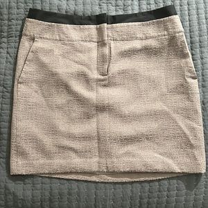 ANN TAYLOR LOFT SILVER GRAY BLACK MINI SKIRT
